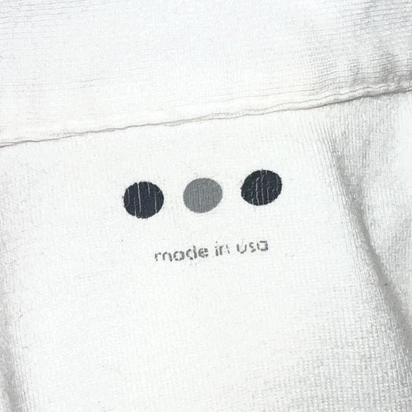 Three Dots Soft Cotton White Collared V-Neck Pullover Top - Medium - Picture 6 of 7